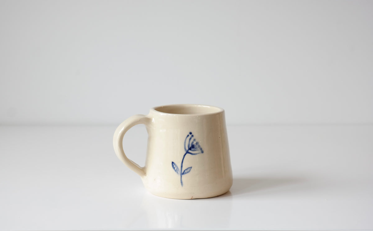 Hand-Painted Blue Wildflower Mug