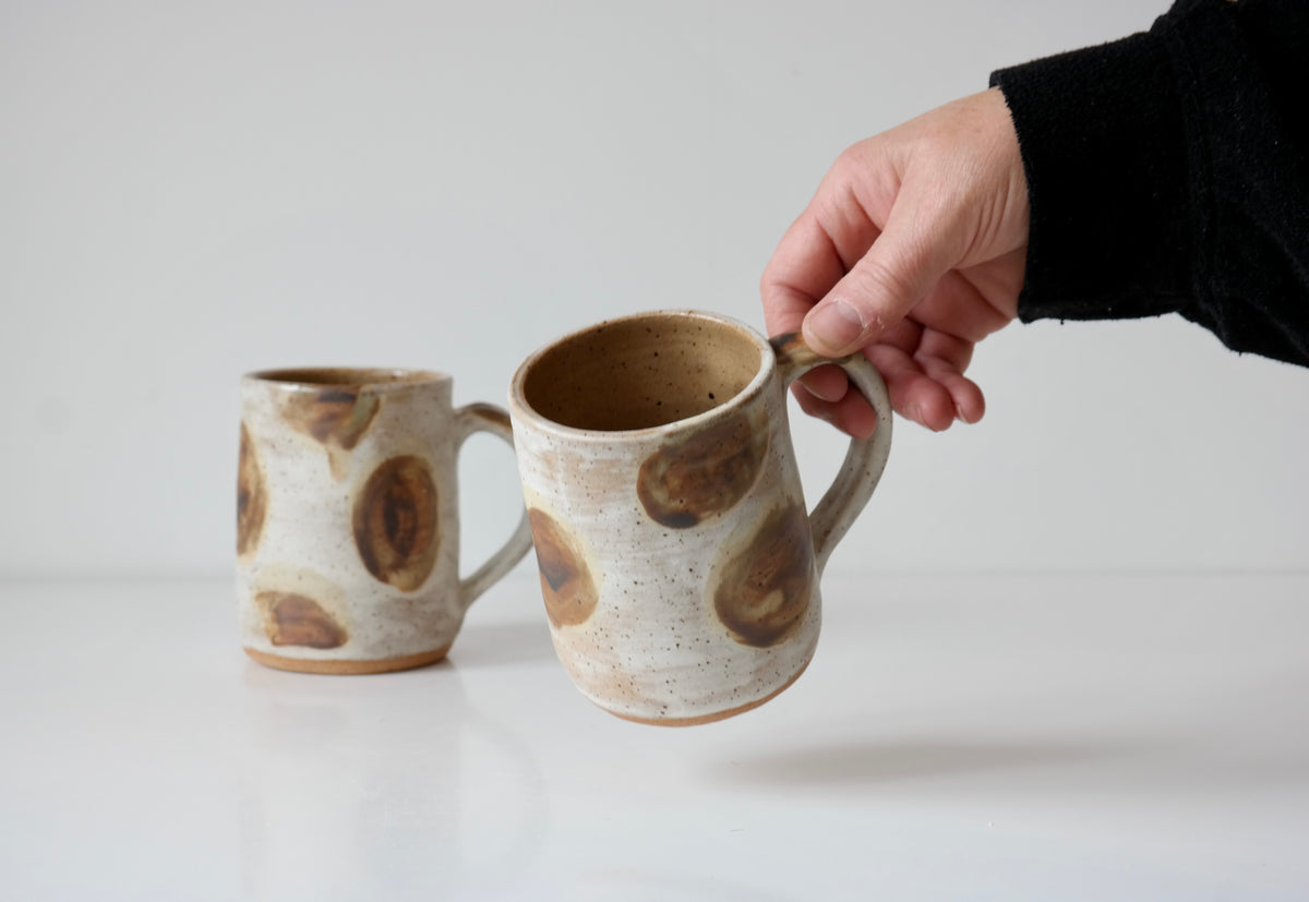 Handmade Stoneware Mug | Earthy Dots